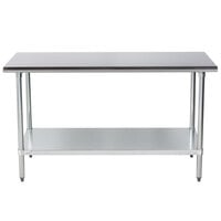 Advance Tabco ELAG-305-X 30" x 60" 16 Gauge Stainless Steel Work Table with Galvanized Undershelf