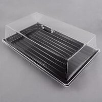 Sample and Display Tray Kit with Black Polycarbonate Tray and Acrylic Rectangular Cover - 12 inch x 20 inch