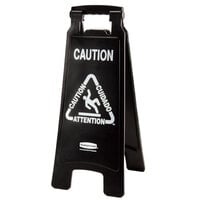 Rubbermaid 1867505 Executive Series™ 25" Black 2-Sided Multi-Lingual Caution Sign