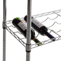 Stainless steel wire wine shelf with two bottles of wine