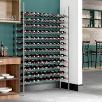 Regency 14 inch x 48 inch 12 Shelf 132-Bottle Wire Wine Rack with 74 inch Posts