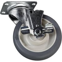 Carlisle IC225CSB00 Portable Bar / Ice Caddy Replacement 5 inch Swivel Plate Caster with Brake