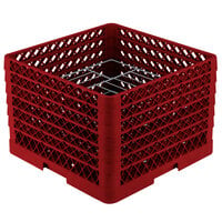 Vollrath PM1412-6 Traex® Plate Crate Red 14 Compartment Plate Rack - Holds 10 3/4" to 12 5/16" Plates