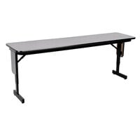 Correll 18 inch x 72 inch Gray Granite Adjustable Height Panel Leg Folding Seminar Table