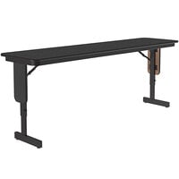 Correll 18" x 72" Black Granite Adjustable Height Panel Leg Folding Seminar Table