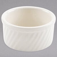 Hall China by Steelite International HL4980AWHA Ivory (American White) 8 oz. Swirl Souffle Dish - 24/Case