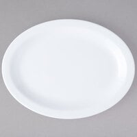 Carlisle KL12702 Kingline 12 inch x 9 inch x 1 3/16 inch White Oval Platter - 12/Case