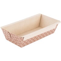 Solut 31906 1 lb. Bake and Show Corrugated Kraft Oven Safe Paper Bread Loaf Pan - 370/Case