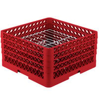 Vollrath PM2209-3 Traex® Plate Crate Red 22 Compartment Plate Rack - Holds 7" to 7 7/8" Plates