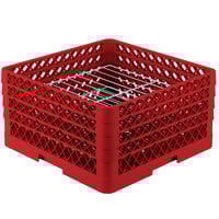 Vollrath PM2209-3 Traex® Plate Crate Red 22 Compartment Plate Rack - Holds 7" to 7 7/8" Plates