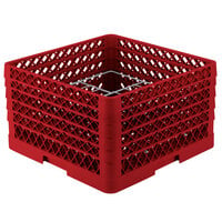 Vollrath PM1211-5 Traex® Plate Crate Red 12 Compartment Plate Rack - Holds 9 3/16" to 10 3/4" Plates