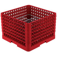 Vollrath PM1912-6 Traex® Plate Crate Red 19 Compartment Plate Rack - Holds 11" to 12" Plates
