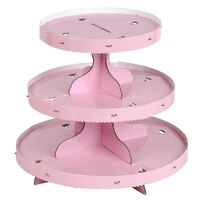 Wilton 1512-0884 3-Tier Disposable Cupcake Stand With Pink Borders
