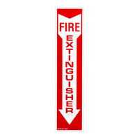 Buckeye Glow-In-The-Dark Fire Extinguisher Adhesive Label - Red and White