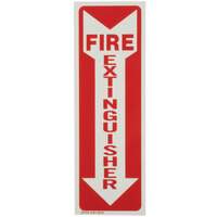 Buckeye Glow-In-The-Dark Fire Extinguisher Adhesive Label - Red and White, 12 inch x 4 inch