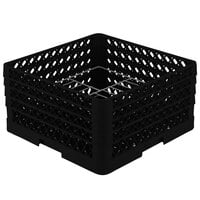 Vollrath PM1510-4 Traex® Plate Crate Black 15 Compartment Plate Rack - Holds 8 3/4 inch to 9 3/16 inch Plates