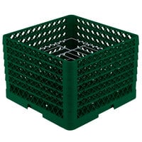 Vollrath PM1412-6 Traex® Plate Crate Green 14 Compartment Plate Rack - Holds 10 3/4 inch to 12 5/16 inch Plates