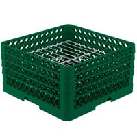 Vollrath PM2209-3 Traex® Plate Crate Green 22 Compartment Plate Rack - Holds 7 inch to 7 7/8 inch Plates