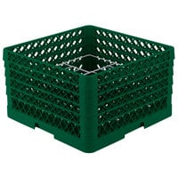 Vollrath PM1211-5 Traex® Plate Crate Green 12 Compartment Plate Rack - Holds 9 3/16 inch to 10 3/4 inch Plates