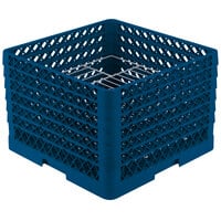 Vollrath PM1912-6 Traex® Plate Crate Royal Blue 19 Compartment Plate Rack - Holds 11 inch to 12 inch Plates