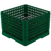 Vollrath PM1912-6 Traex® Plate Crate Green 19 Compartment Plate Rack - Holds 11 inch to 12 inch Plates