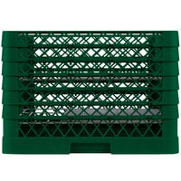 Vollrath PM1912-6 Traex® Plate Crate Green 19 Compartment Plate Rack - Holds 11 inch to 12 inch Plates