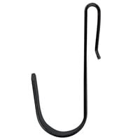 Regency 1 1/4 inch x 3 3/8 inch Small Black Snap-On J-Hook for Wire Shelving
