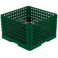 Vollrath PM1510-5 Traex® Plate Crate Green 15 Compartment Plate Rack - Holds 9 inch to 10 3/4 inch Plates