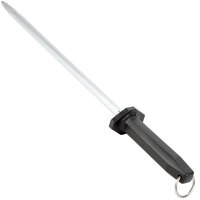 Mercer Culinary M14512 12 inch Regular Cut Knife Sharpening Steel with Black Plastic Handle