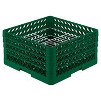 Vollrath PM2110-4 Traex® Plate Crate Green 21 Compartment Plate Rack - Holds 8 3/4 inch to 9 3/16 inch Plates