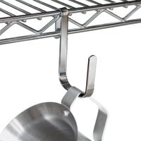 Regency 2 1/4 inch x 3 1/2 inch Large Chrome Snap-On J-Hook for Wire Shelving