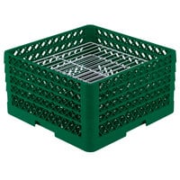 Vollrath PM3008-4 Traex® Plate Crate Green 30 Compartment Plate Rack - Holds 8 inch to 8 3/8 inch Plates