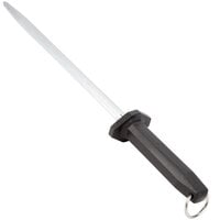 Mercer Culinary M14510 10 inch Regular Cut Knife Sharpening Steel with Black Plastic Handle