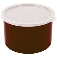 Cambro 1.5 Qt. Reddish Brown Round Polypropylene Crock with Lid
