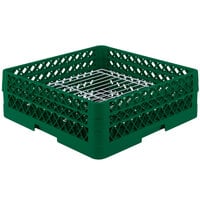 Vollrath PM3208-2 Traex® Plate Crate Green 32 Compartment Plate Rack - Holds 4 3/4 inch to 6 1/4 inch Plates