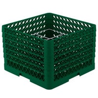 Vollrath PM1211-6 Traex® Plate Crate Green 12 Compartment Plate Rack - Holds 10 3/4 inch to 11 3/16 inch Plates