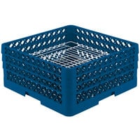 Vollrath PM4407-3 Traex® Plate Crate Royal Blue 44 Compartment Plate Rack - Holds 6 inch to 7 inch Plates