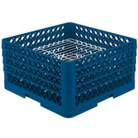 Vollrath PM3208-4 Traex® Plate Crate Royal Blue 32 Compartment Plate Rack - Holds 7 5/8 inch to 8 inch Plates
