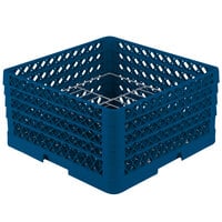 Vollrath PM1510-4 Traex® Plate Crate Royal Blue 15 Compartment Plate Rack - Holds 8 3/4 inch to 9 3/16 inch Plates