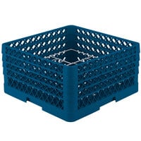 Vollrath PM1211-4 Traex® Plate Crate Royal Blue 12 Compartment Plate Rack - Holds 8 3/4 inch to 9 3/16 inch Plates