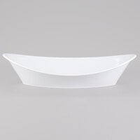 Tablecraft MGMT2412 6.75 Qt. White Oblong Melamine Bowl - 24 1/2 inch x 13 inch x 5 1/2 inch