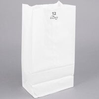 12 lb. Tall White Paper Bag - 500/Bundle