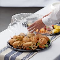 Visions 16 inch Clear PET Plastic Round Catering Tray High Dome Lid - 25/Case