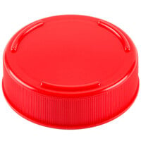 Tablecraft 53FCAPR Solid Red End Cap for Inverted or Squeeze Bottles with a 53 mm Opening - 12/Pack