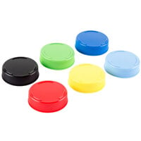 Tablecraft 53FCAPA Solid Assorted Color End Caps for Inverted or Squeeze Bottles with a 53 mm Opening - 12/Pack