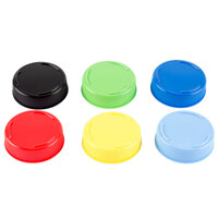 Tablecraft 53FCAPA Solid Assorted Color End Caps for Inverted or Squeeze Bottles with a 53 mm Opening - 12/Pack
