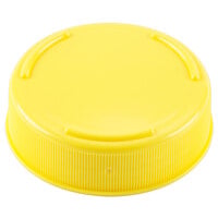 Tablecraft 53FCAPY Solid Yellow End Cap for Inverted or Squeeze Bottles with a 53 mm Opening - 12/Pack