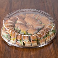 Solut 4016 16 inch Clear Round High Dome Catering / Deli Tray Lid - 25/Case