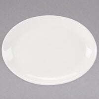 Homer Laughlin by Steelite International HL31200 Empire 10 5/8" Ivory (American White) Coupe Oval China Platter - 24/Case