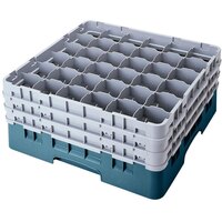 Cambro 36S900414 Teal Camrack Customizable 36 Compartment 9 3/8 inch Glass Rack